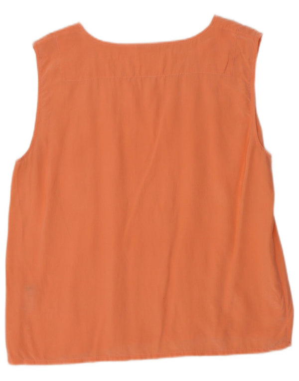 Vintage γυναικεία αμάνικη μπλούζα Top IT 40 Small Orange Silk