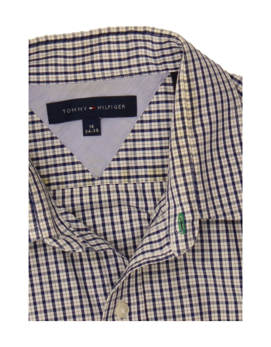 TOMMY HILFIGER Mens Shirt Size 34/35 15 Medium White Check Vintage Tommy Hilfiger and Second-Hand Tommy Hilfiger from Messina Hembry 