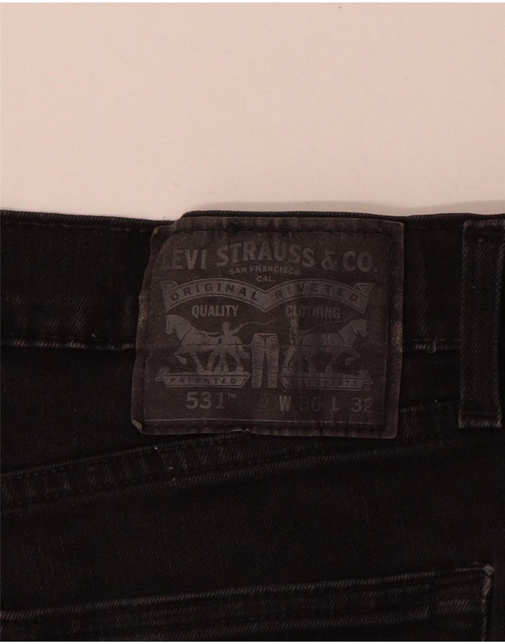 Levi's Mens 531 Slim Jeans W36 L32 Μαύρο βαμβακερό