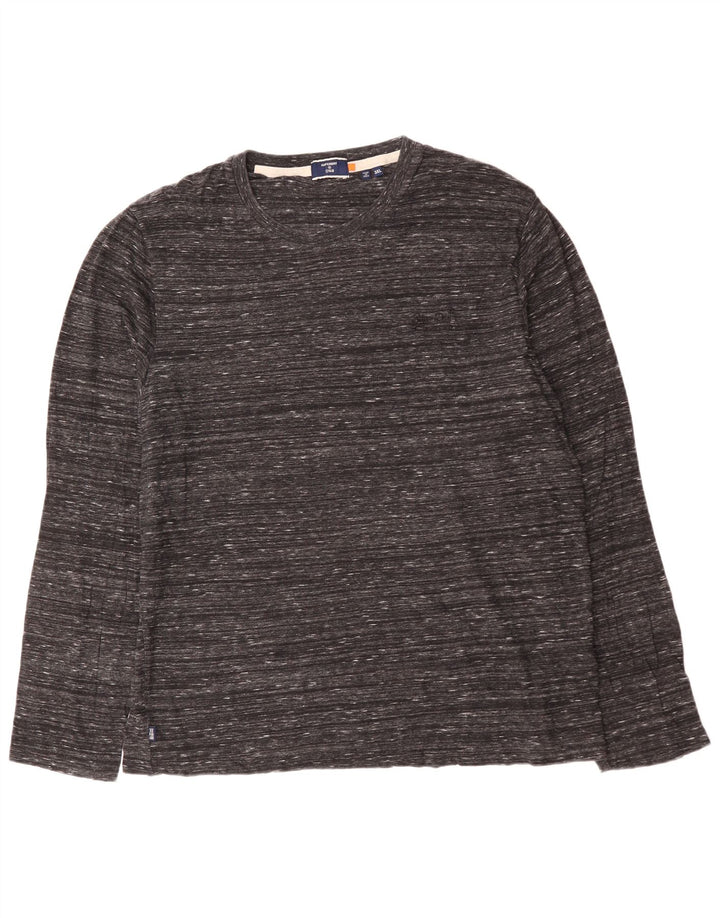 Ανδρικό μακρυμάνικο SUPERDRY τοπ 3XL βαμβακερό γκρι