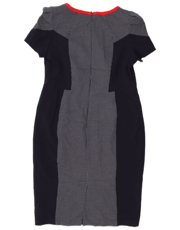 Γυναικείο φόρεμα με θήκη Marks & Spencer UK 14 Medium Navy Blue Check Polyester