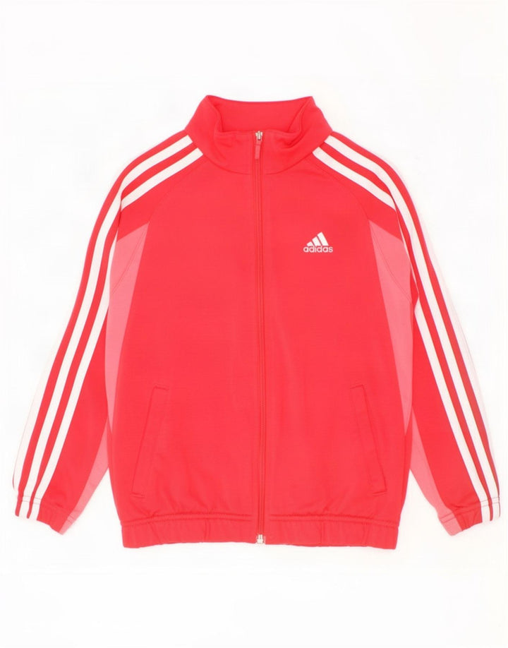 Κορίτσια αθλητική φόρμα Adidas Top Jacket 7-8 Years Red Colourblock Polyester