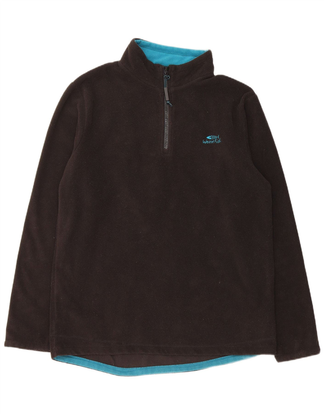 Weird Fish Mens Zip Fleece Jumper Medium Black Polyester