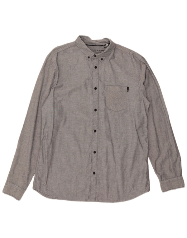 Ανδρικό πουκάμισο Jack & Jones Slim Fit XL Γκρι βαμβακερό