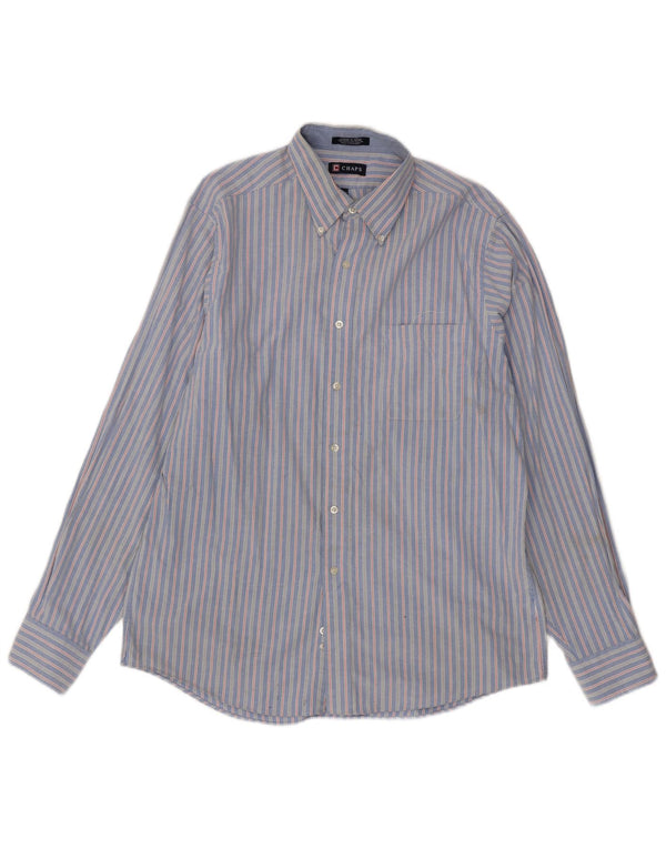 Chaps Ανδρικό πουκάμισο Classic Fit Μέγεθος 16 1/2 Large Blue Pinstripe Βαμβακερό