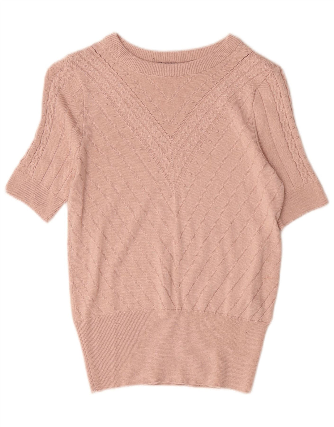 Marks & Spencer Γυναικείο πουλόβερ με λαιμόκοψη UK 8 Small Pink