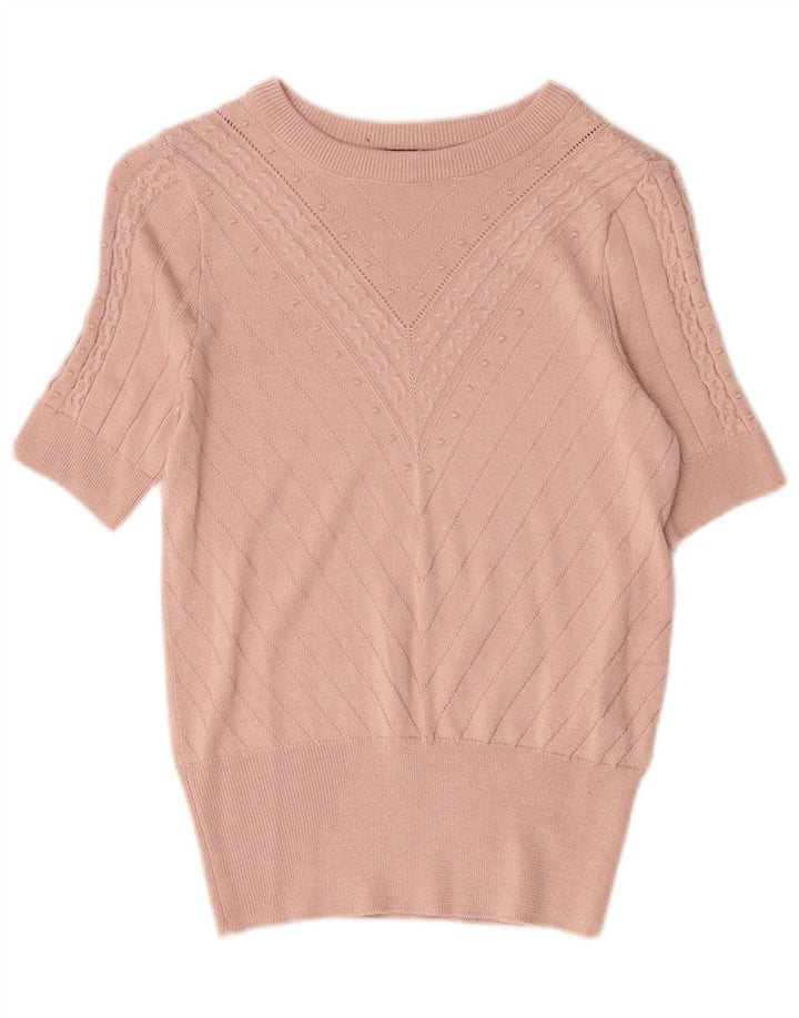 Marks & Spencer Γυναικείο πουλόβερ με λαιμόκοψη UK 8 Small Pink