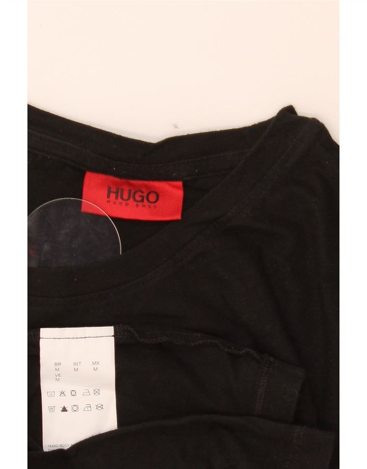 Ανδρικό T-Shirt Hugo Boss Τοπ μεσαίο μαύρο βαμβακερό