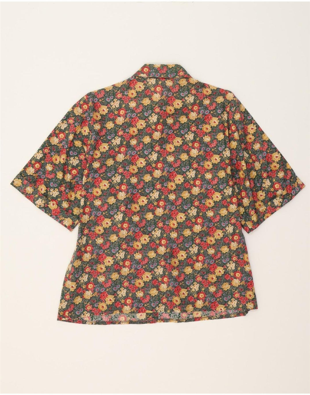 VINTAGE Womens Shirt EU 42 Large Multicoloured Floral Cotton Vintage Vintage and Second-Hand Vintage from Messina Hembry 
