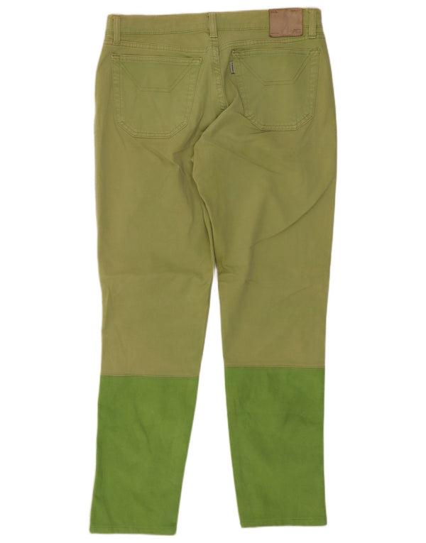 Jeckerson Womens Crop Slim Jeans W31 L27 Green Colourblock