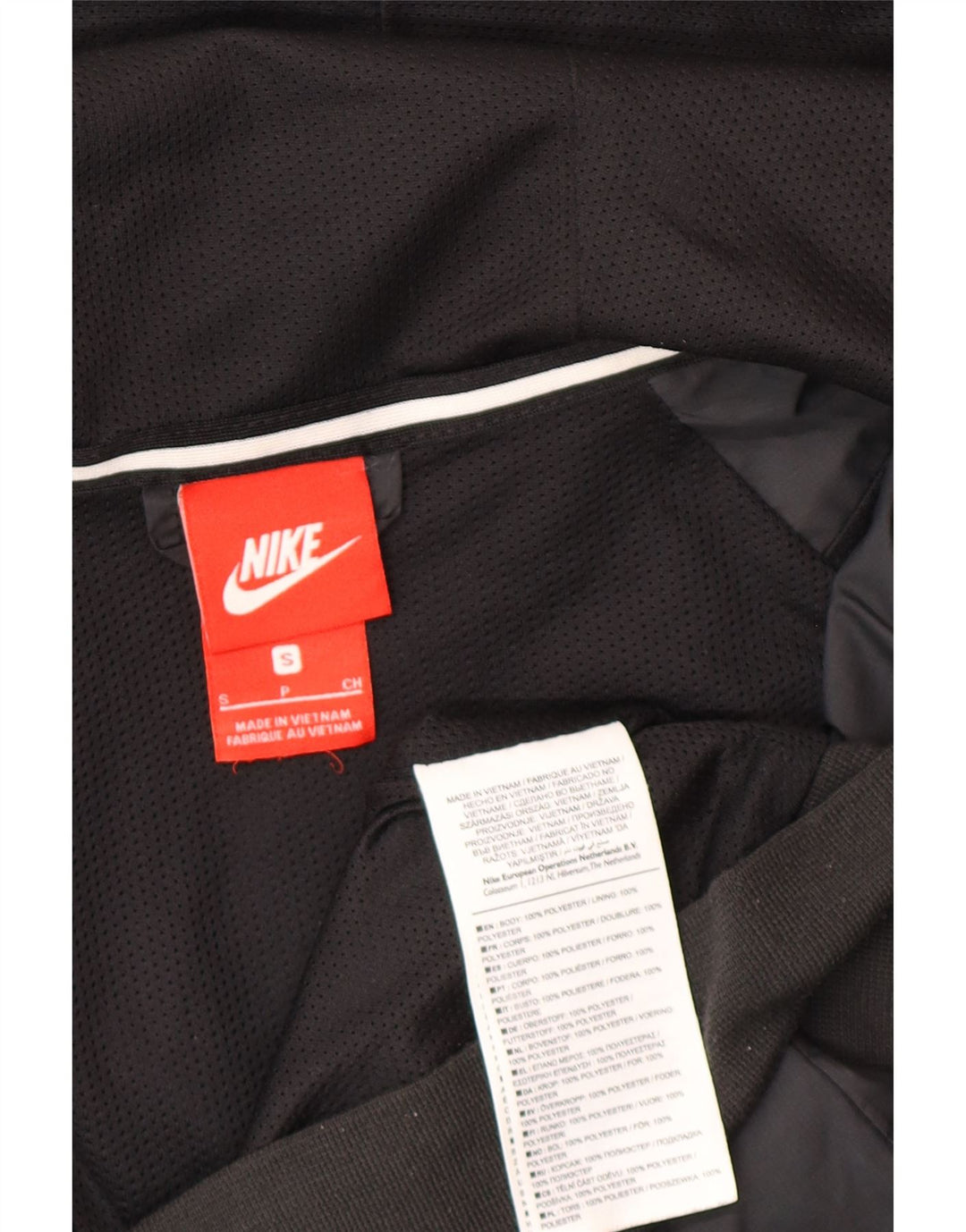 Ανδρικό μπουφάν βροχής με κουκούλα Nike UK 36 Μικρό μαύρο πολυεστέρα