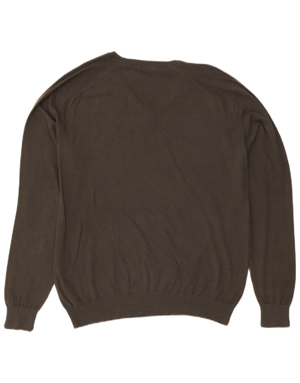 Ανδρικό πουλόβερ Guess V-Neck Jumper XL Χακί βαμβακερό