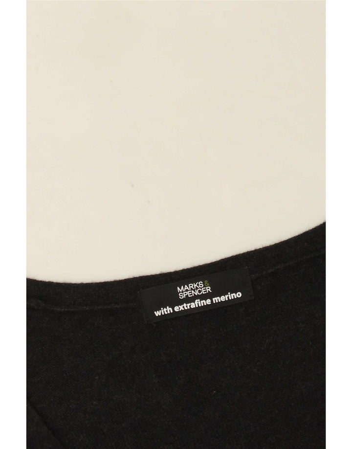 Marks & Spencer Γυναικεία ζακέτα πουλόβερ UK 10 Small Grey Merino Wool