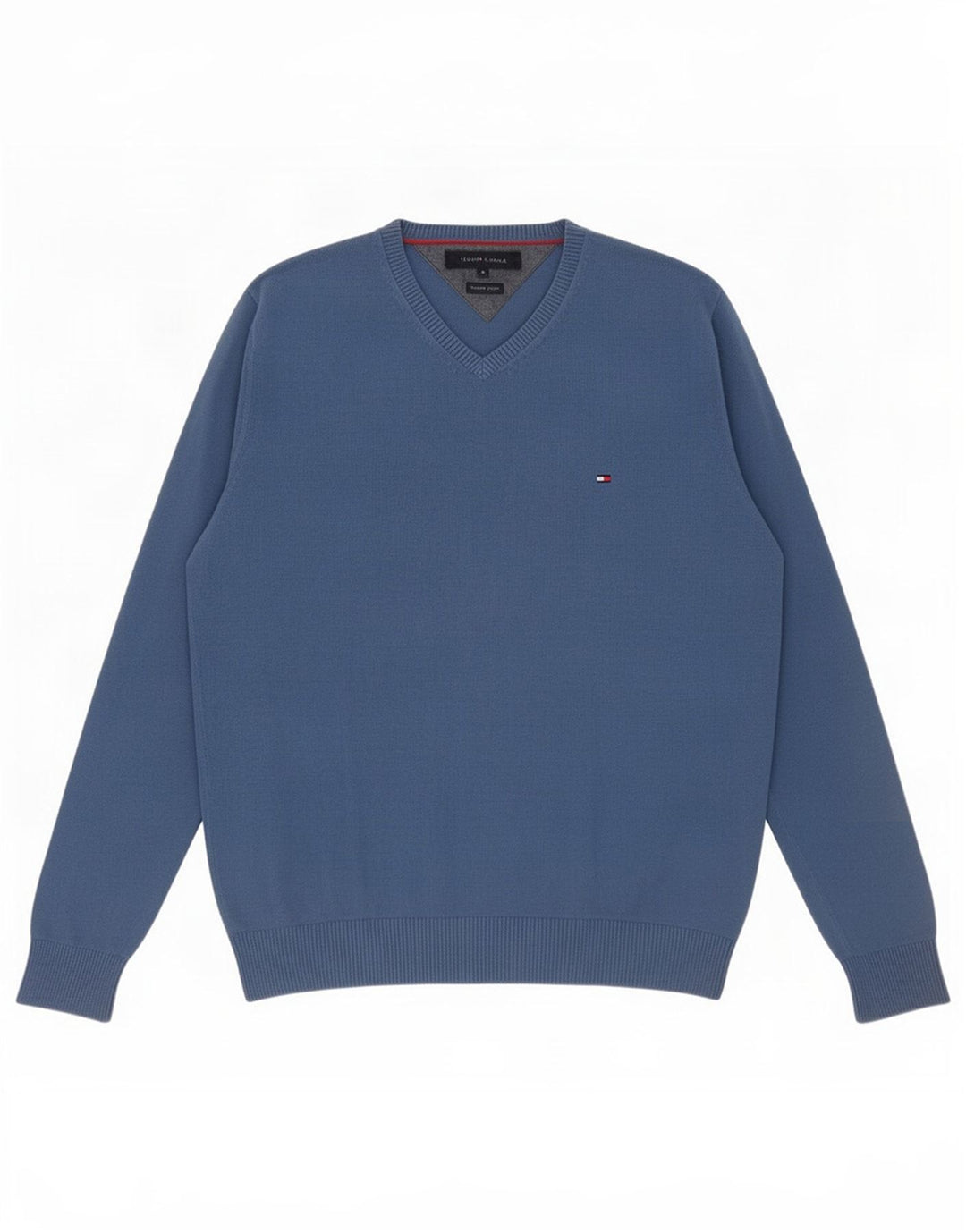 Ανδρικό πουλόβερ Tommy Hilfiger με V λαιμόκοψη, μεσαίο βαμβακερό