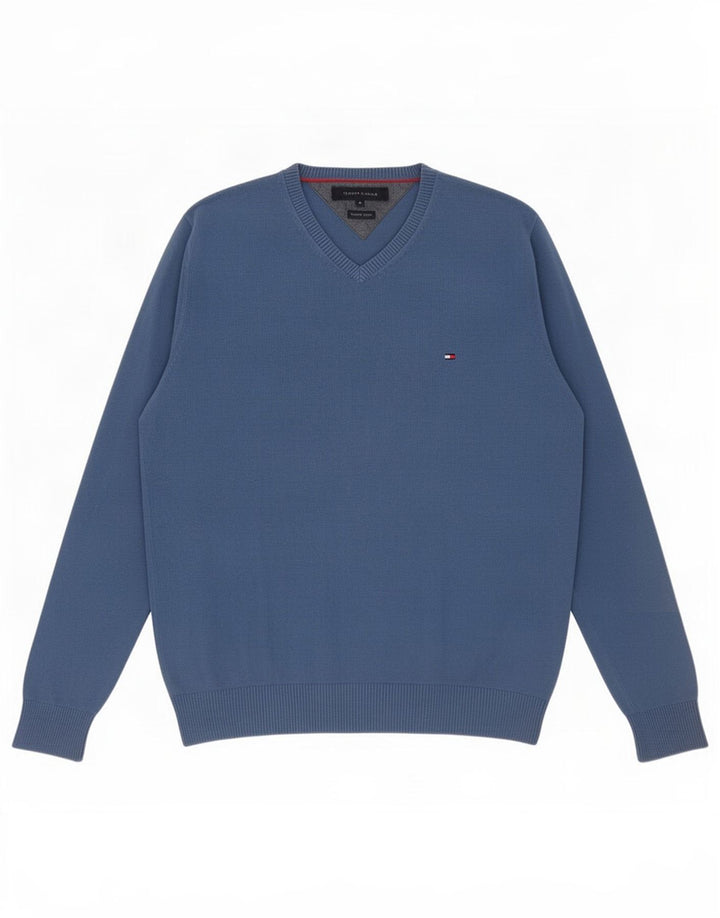 Ανδρικό πουλόβερ Tommy Hilfiger με V λαιμόκοψη, μεσαίο βαμβακερό