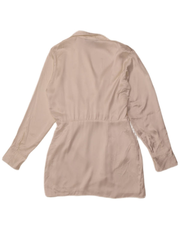 Γυναικείο πουλόβερ φόρεμα ZARA UK 14 Medium White Silk