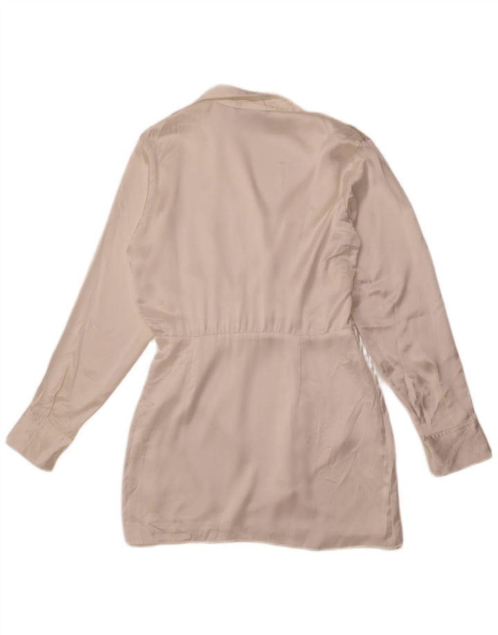 Γυναικείο πουλόβερ φόρεμα ZARA UK 14 Medium White Silk