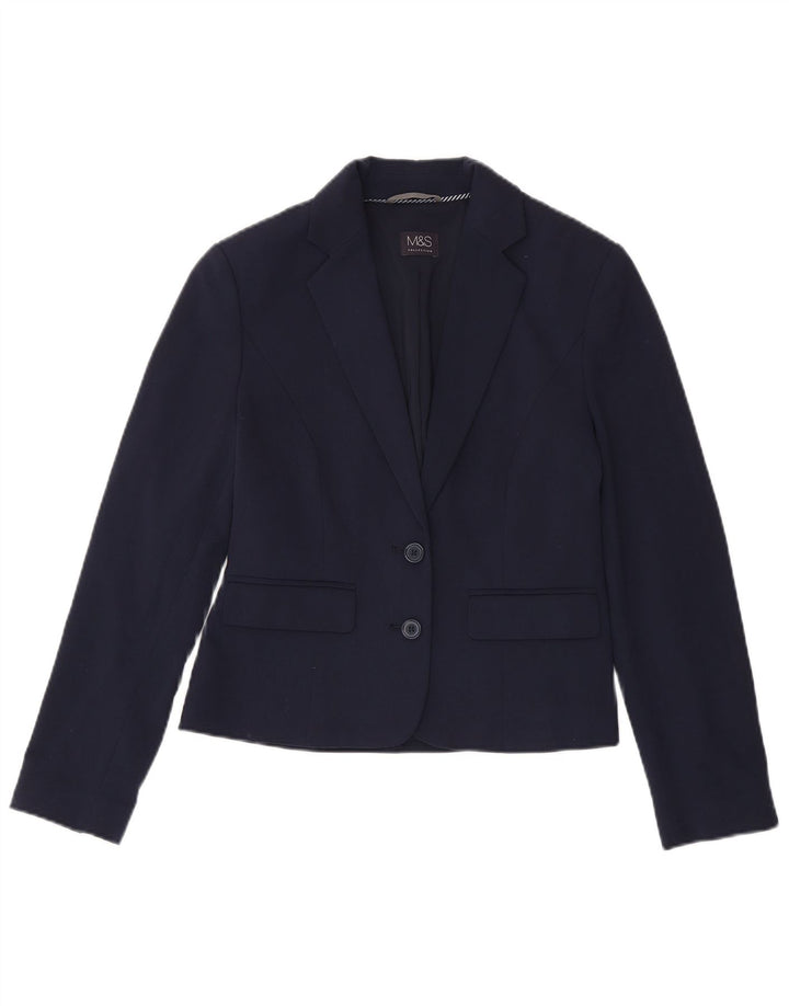 Marks & Spencer Γυναικείο σακάκι 2 κουμπιών UK 8 Small Navy Blue