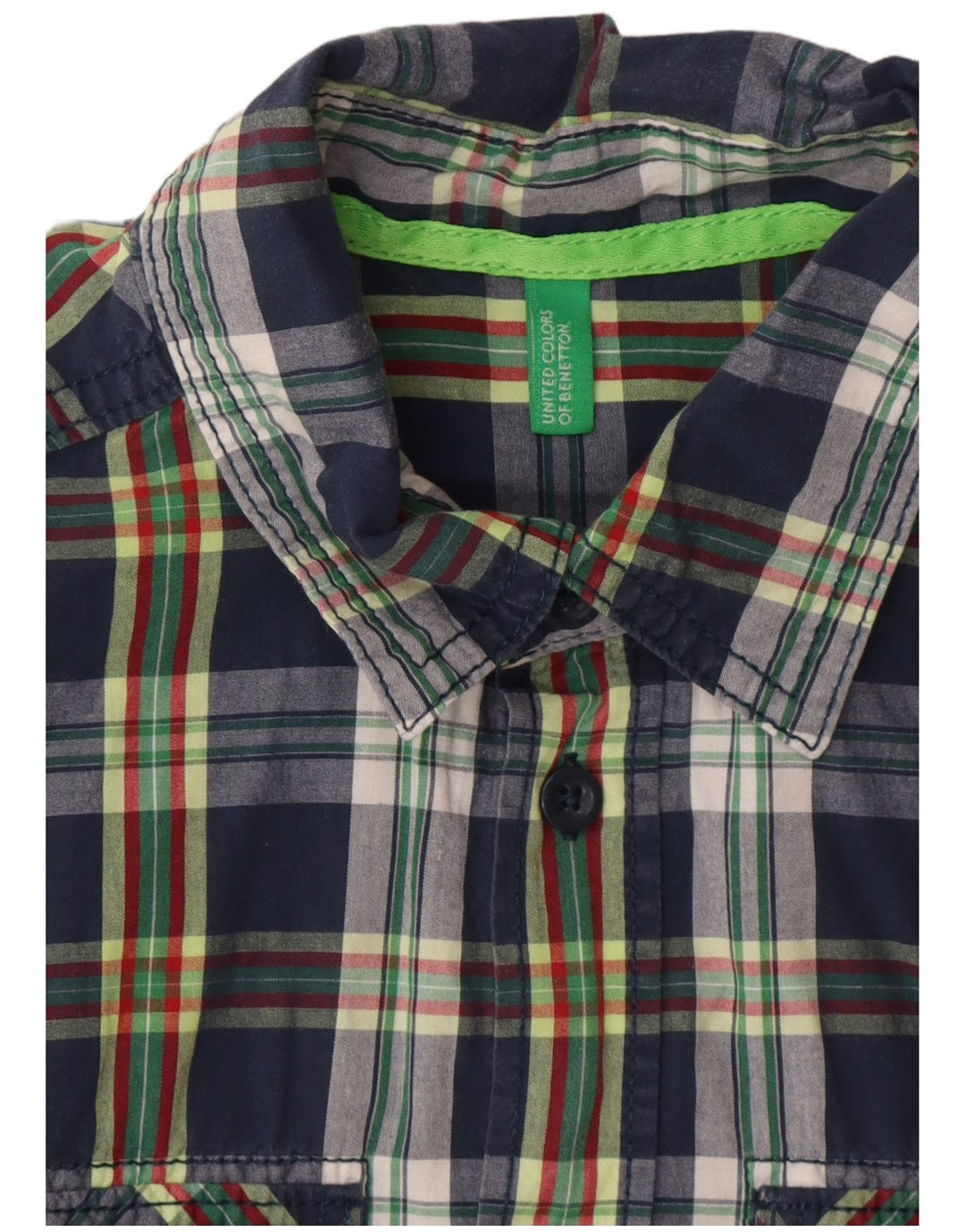 BENETTON Αγόρι πουκάμισο 9-10 ετών Navy Blue Check