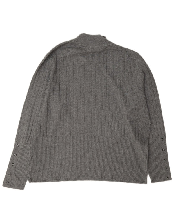 Marks & Spencer Γυναικείο πουλόβερ με λαιμό χελώνα UK 22 3XL γκρι βισκόζη