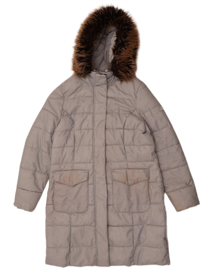 Barbour Γυναικείο παλτό με κουκούλα UK 16 Large Grey Polyester