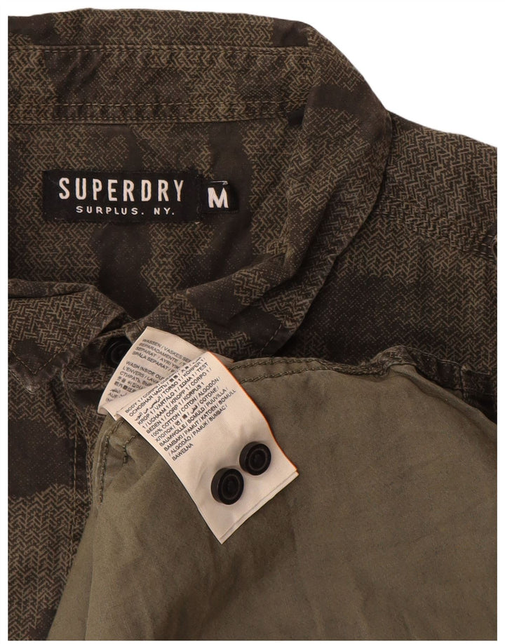 Ανδρικό στρατιωτικό πουκάμισο Superdry Βαμβακερό μεσαίο χακί καμουφλάζ
