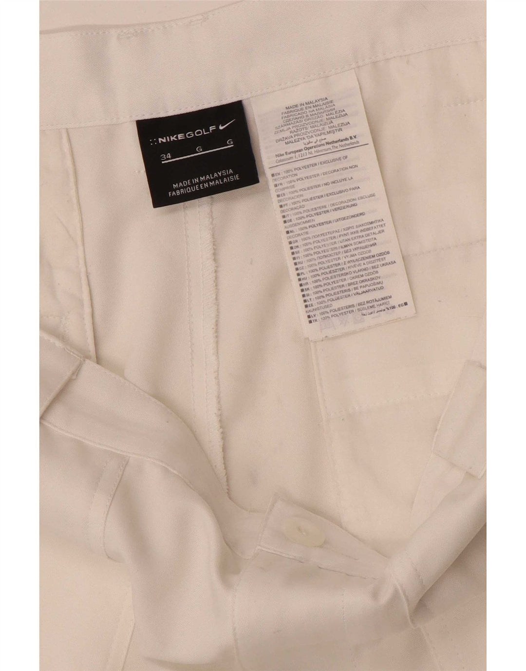 Ανδρικό σορτς chino Nike W34 μεγάλο λευκό πολυεστέρα