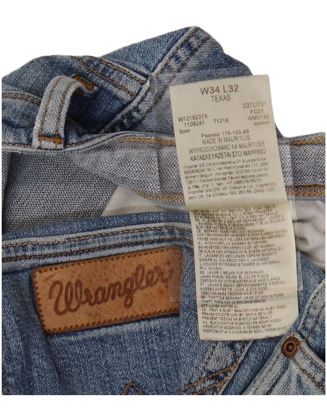 WRANGLER Ανδρικό Texas Straight Jeans W34 L32 Μπλε βαμβακερό