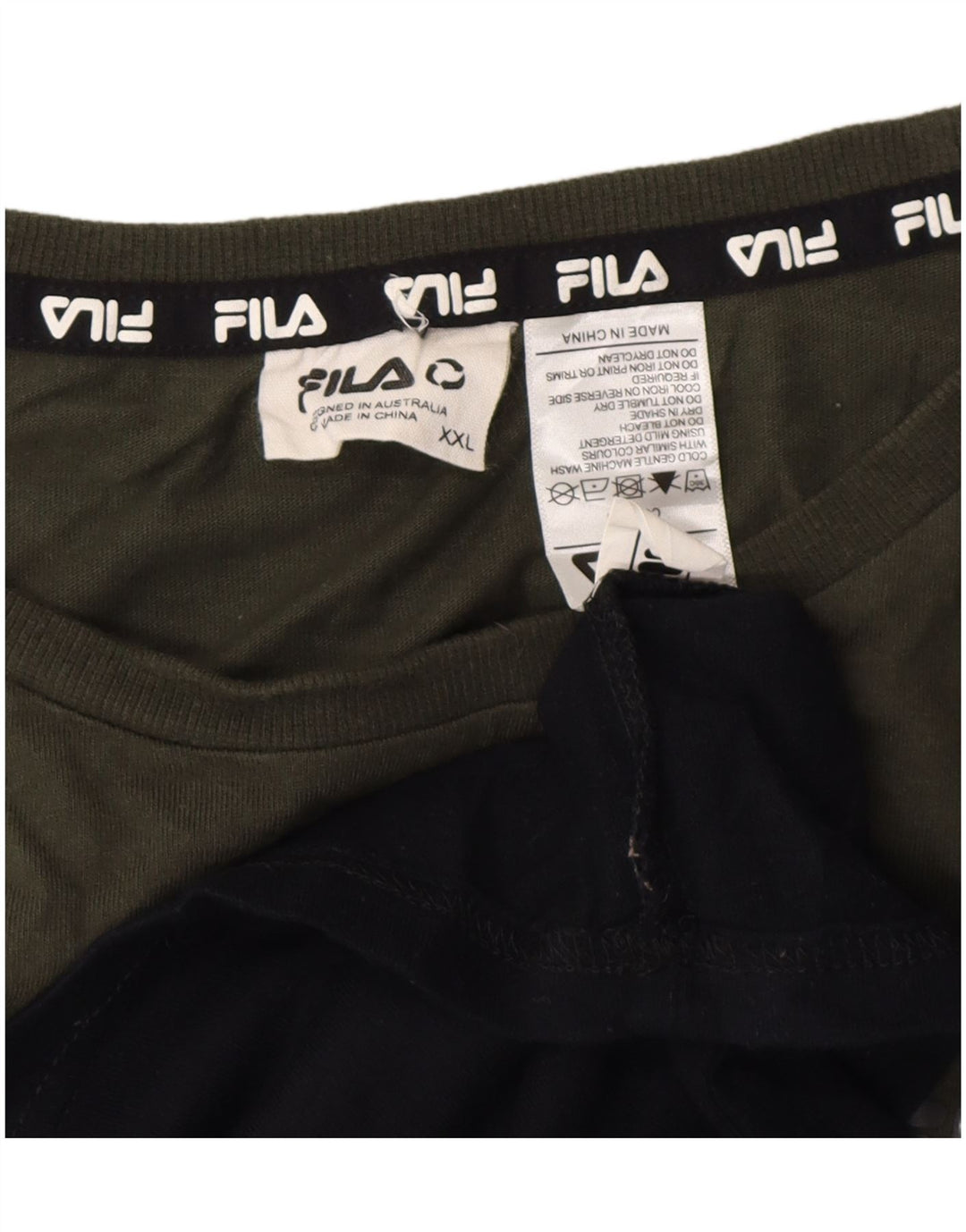 Ανδρικό T-Shirt Fila Top 2XL Μαύρο Colourblock Βαμβακερό