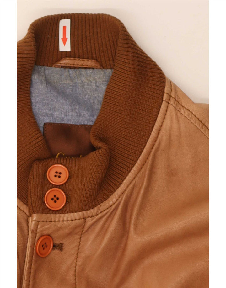 Conbipel Ανδρικό Δερμάτινο Μπουφάν Bomber IT 56 2XL Καφέ