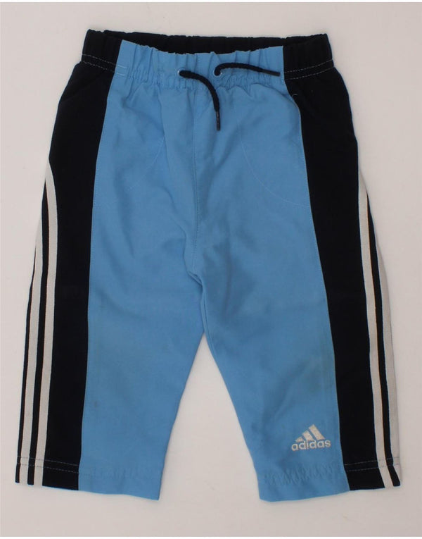 ADIDAS Baby Boys Tracksuit Trousers 6-9 Months  Blue Colourblock Polyester