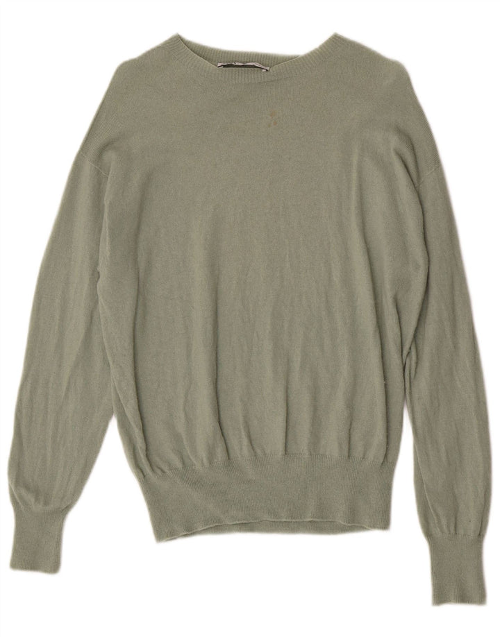 Zara Γυναικείο πουλόβερ με λαιμόκαυστο UK 14 Medium Khaki Wool