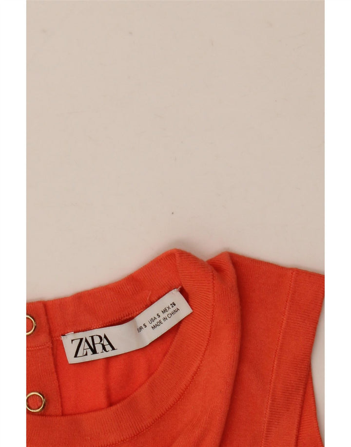 Zara Γυναικείο Γιλέκο Tank Top UK 10 Small Orange