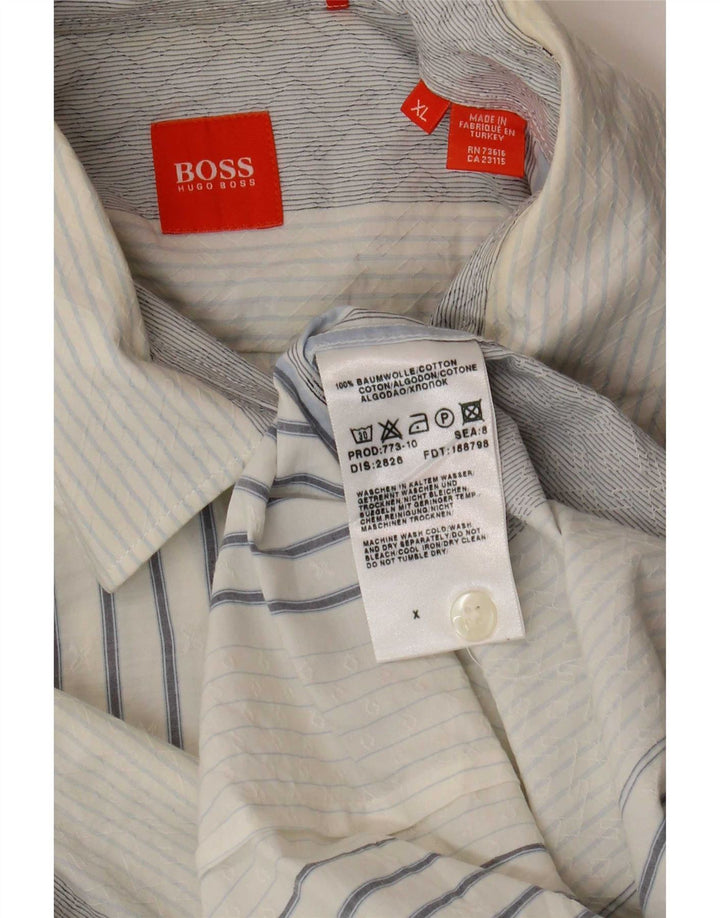 Ανδρικό πουκάμισο Hugo Boss XL Μπλε ριγέ βαμβακερό