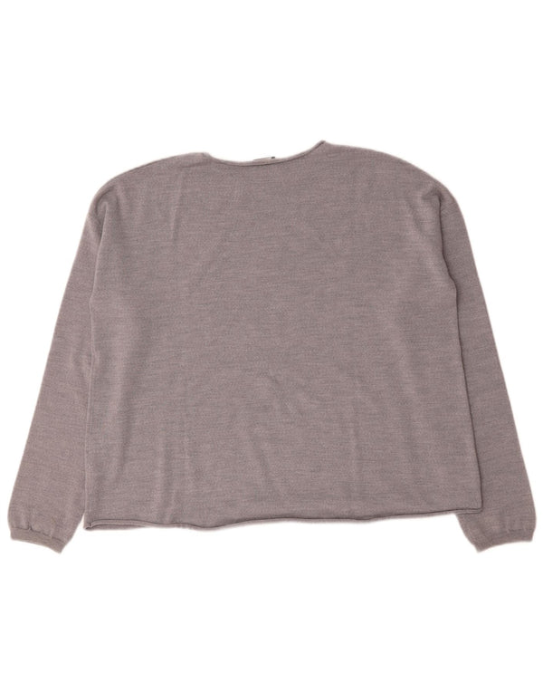 Aspesi Γυναικείο πουλόβερ με λαιμόκαυστο UK 16 Large Grey Wool