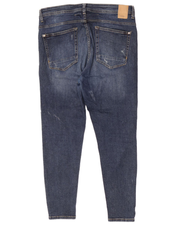 Ανδρικό στενό τζιν Zara Distressed Skinny EU 44 Large W34 L26 Μπλε βαμβακερό