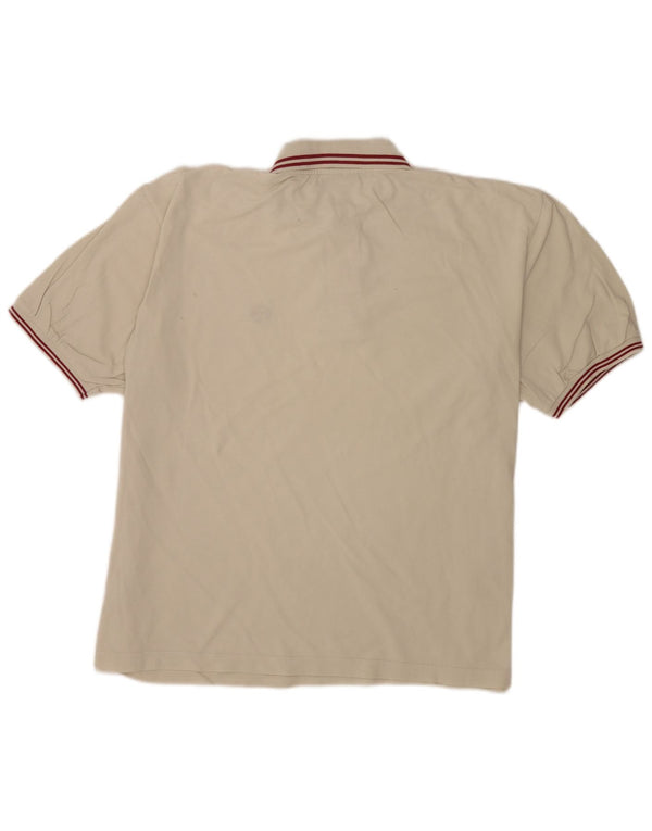 Sergio Tacchini Ανδρικό πουκάμισο πόλο 2XL από λευκό βαμβακερό ριγέ