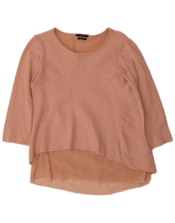 Zara Γυναικείο Τοπ 3/4 Μανίκι UK 14 Large Pink