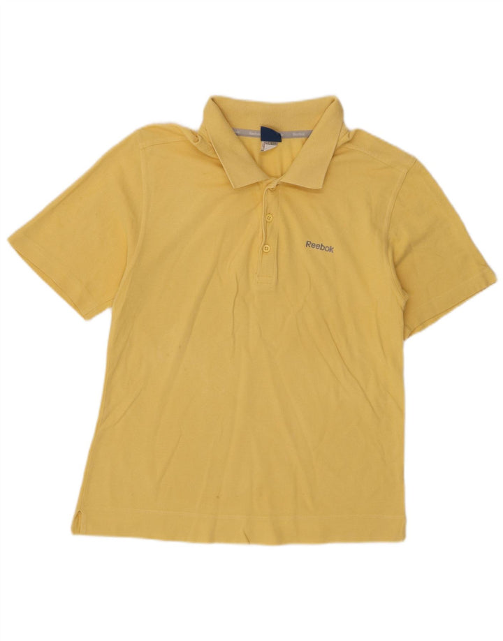 Reebok γυναικείο πουκάμισο πόλο UK 10 Small κίτρινο