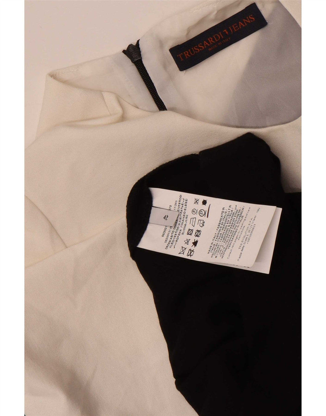 Γυναικείο φόρεμα με θήκη Trussardi IT 42 Medium Black Colorblock Viscose