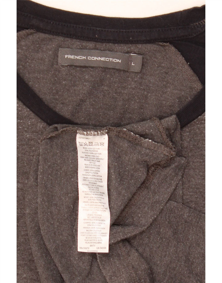 ΓΑΛΛΙΚΗ ΣΥΝΔΕΣΗ Ανδρικό T-Shirt Top Large Grey Colourblock Βαμβακερό