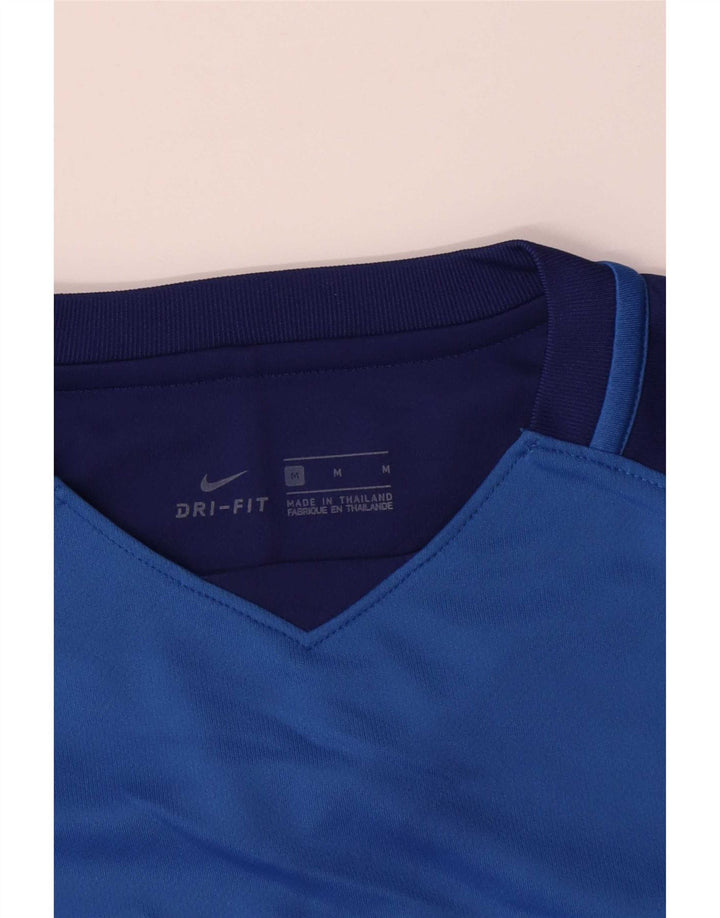 Ανδρικό γραφικό τοπ Nike Dri Fit με μακρυμάνικο μπλε χρώματος πολυεστέρας