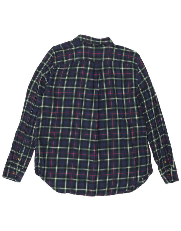 Chaps Γυναικείο φανελένιο πουκάμισο UK 16 Large Navy Blue Check Cotton