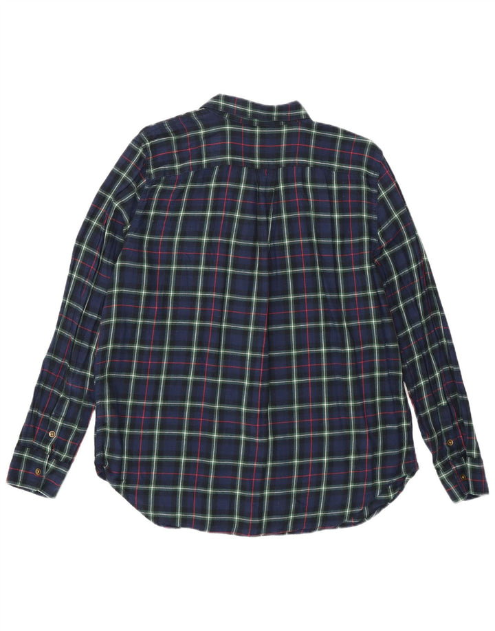 Chaps Γυναικείο φανελένιο πουκάμισο UK 16 Large Navy Blue Check Cotton