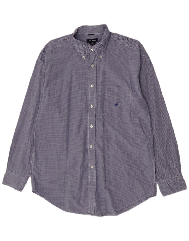 Ανδρικό πουκάμισο Nautica μεγάλο μπλε βαμβακερό Gingham
