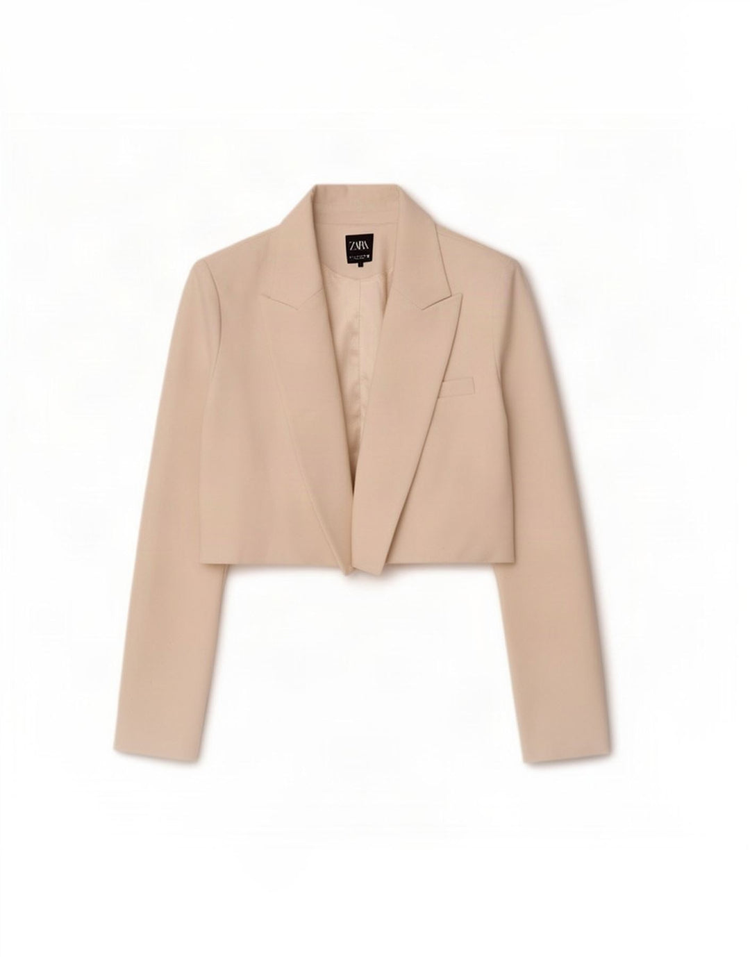 Zara Γυναικείο ανοιχτό μπουφάν Bolero UK 16 Large Off White Polyester
