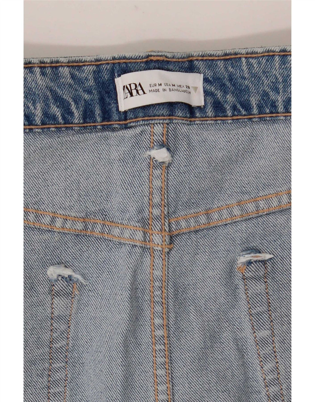 Zara Γυναικεία Τζιν Φούστα Μεσαίο W28 Μπλε