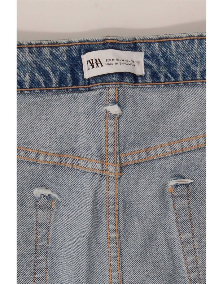 Zara Γυναικεία Τζιν Φούστα Μεσαίο W28 Μπλε
