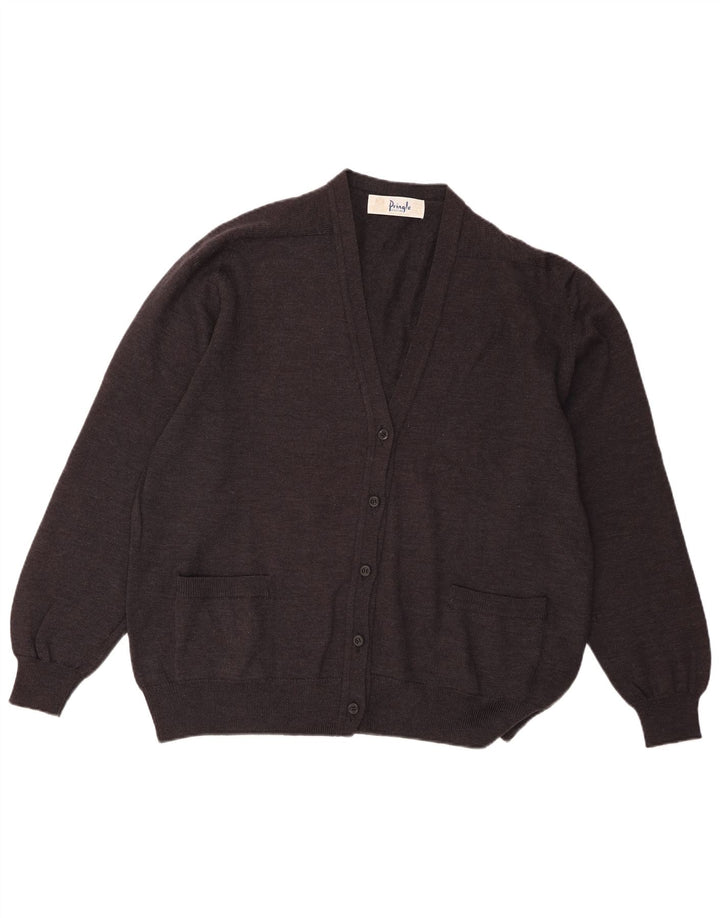 Pringle γυναικείο πουλόβερ ζακέτα μεγάλου μεγέθους IT 46, μαύρο μαλλί αρνιού