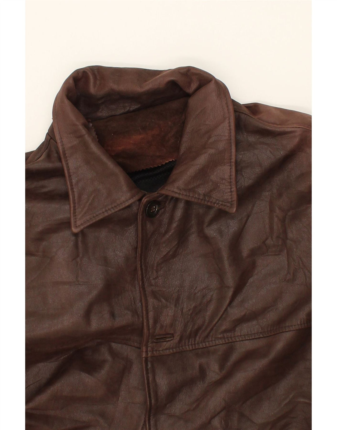 VINTAGE Ανδρικό Δερμάτινο Παλτό IT 58 4XL Καφέ Δερμάτινο